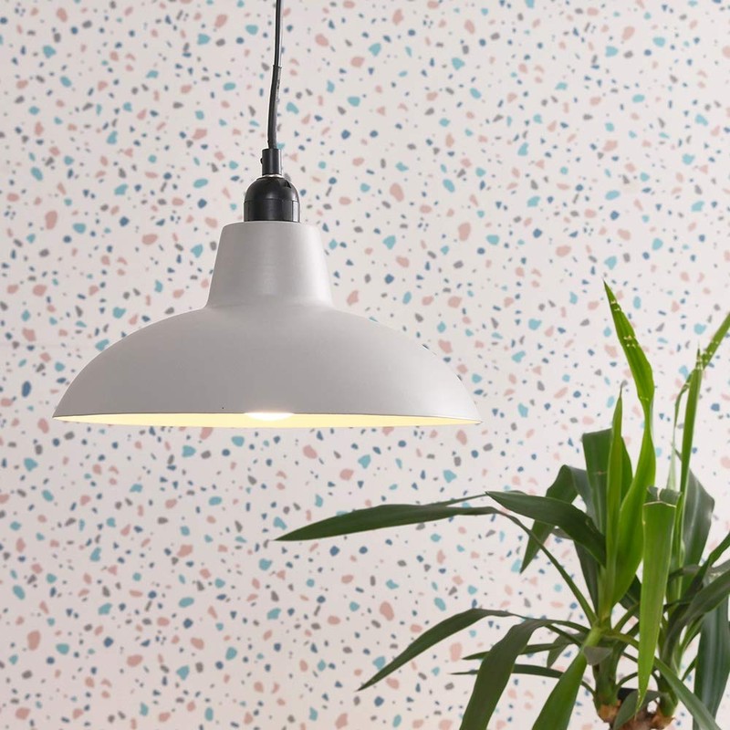 Retro Style Grey Metal Easy Fit Ceiling Pendant Light Shade