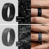 ThunderFit Men Silicone Wedding Rings, Breathable Pattern Engagement Bands 8mm
