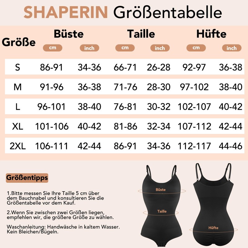 SHAPERIN Women's Bodysuit, Figure Shaping Body Shaper, Tummy Control Shapewear,