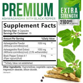 Nature's Strength Ashwagandha Extra Strength 2100mg - Ashwagandha Supplements for Women & Men, Ant