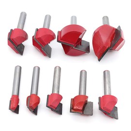 DingGreat 9 Pieces 6 mm Shank Floor Cleaning Milling Cutter Set, Milling Cutter End Mill Woodworking Tool Bit 10/13/16/18/20/22/25/30/32 mm