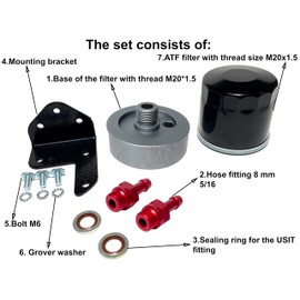 Universal Bracket - Spacer F02 8 mm 5/16 for CVT variator filter with ATF filter M20x1.5 Remote CVT Oil Filter Mount, It can be installed on a car, SUV, truck or special equipment