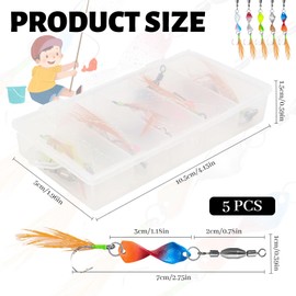 Truee 5 Piece Twist Trout Spoon Set UV-Active 3 g Trout Bait, Artificial Bait Spinner Fishing Set with Rolling Swivels, Trout Blinker Spoon with Bag, Twist Fishing Lure, Trout Bait