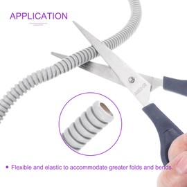 DMiotech 6m Wire Loom Split Tubing 6.5mm, Cord Protectors from Pet Flexible Conduit Cable Management for Office, Home, Garden, Gray