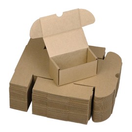 HESESOH 4.6x2.2x2.2 Inches Shipping Boxes Set of 50, Brown Corrugated Cardboard Box Literature Mailer for Packing Small Business