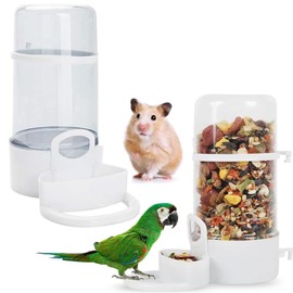 Dispensador de agua para alimentador de pájaros, juego automático de comedero y bebedor para jaula, tazón de comida para loros, accesorios para jaula de periquitos para hámsteres, palomas, loros (A)