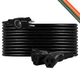 UltraPro Outdoor Extension Cord, 50 Ft, 3-Outlet Extension Cord Outdoor, Heavy Duty 3 Prong Extension Cord, 125 VAC Extension Cord with Multiple Outlets, Long Extension Cord, 1 Pack, Black, 67834