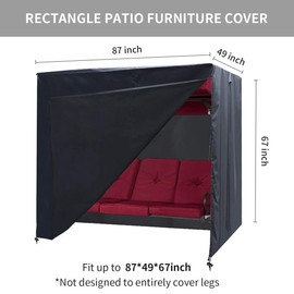 Outdoor Swing Cover 3 Triple Seater Hammock Cover Garden Swing Cover Garden Hammock Glider Chair Cover Patio Furniture Cover UV Resistant Swing Canopy Cover All Weather Protection