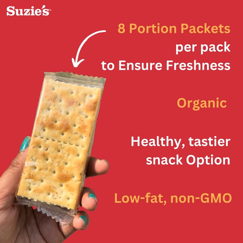 Suzie's Organic Saltines Crackers, Rosemary Sesame, Healthy Gourmet Baked Snack