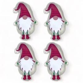 Hand Warmer Pocket Warmer Sets Reusable, Heat Pad for Cold Days and for Travel, Heat Bending Cushion with Great Designs (Set of 4 Gnome with Red Hat)