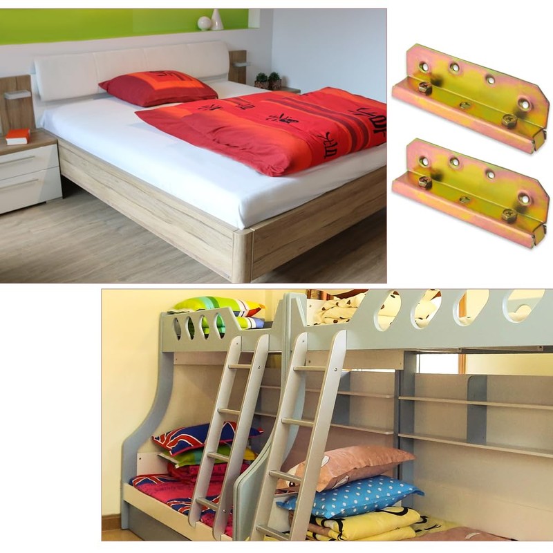 TOVOT 4PCS Bed Rail Brackets with Screws Bed Frame Brackets