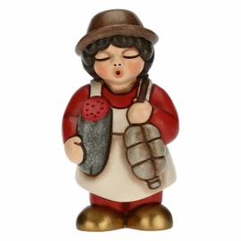 THUN - Nativity Scene 2022 - Ceramic Nativity Figurine, Hand-Decorated, Red Dress, Classic Nativity Scene - 4.3 x 4.5 x 8 cm H