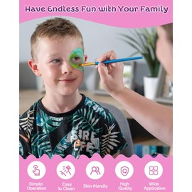 Lictin Pinturas Cara y Corporales de La Copa del Mundo-26 Colores + 10 Cepillas, Pintura Facial Corporales Segura y Saludable Pintura Facial Lavable para Cumpleaños, Navidad, Copa del Mundo