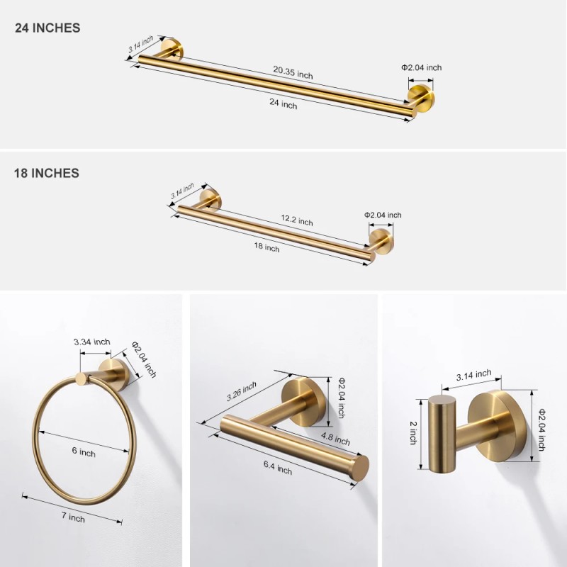 Elegant Lever Design Bathroom Accessories Single Towel Bar Robe Hooks