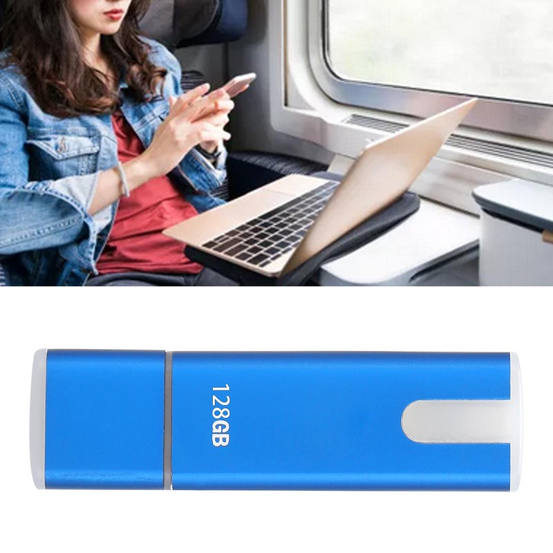 USB Drive Portable Blue U Disk Large Storage Stick with