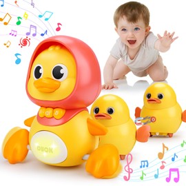 Baby Toys 6-12 Months Musical Duck Toy Set 3 4 5 6 7 8 9 10 Month Old Tummy Time Infant Newborn Crawling Moving Light Up Toys for Babies 9-12-18 Months Birthday Shower Gifts for 1 Year Old Boy Girl