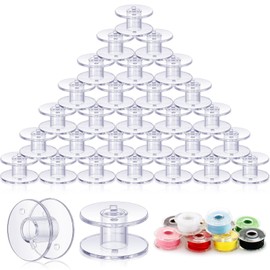Timgle 400 Pcs Plastic Class 15 Bobbins Bulk Compatible with SA156 Sewing Machine Transparent Sewing Bobbins Bulk for Thread Embroidery Spool Parts Machines