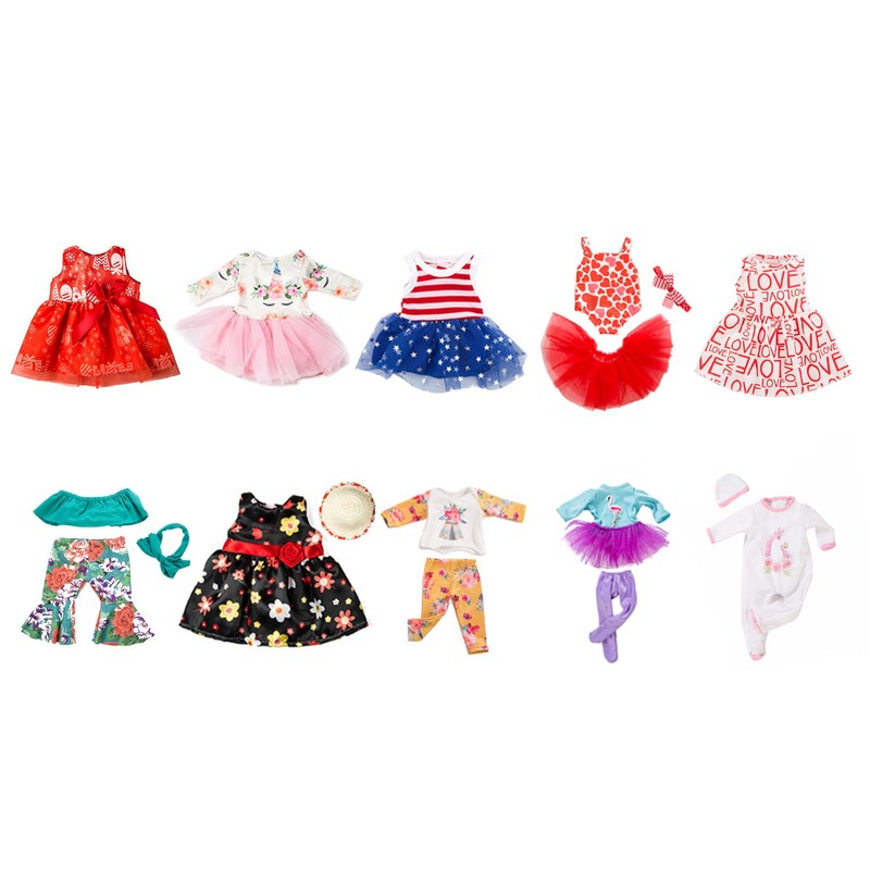 ZQDOLL 19 pcs American Doll Clothes Gift for 18 inch