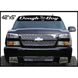 DOUGH BOY 42" x 5" Vinyl Decal Sticker Vertical Windshield Turbo Boost Diesel Truck Lifted JDM Car