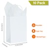 AZOWA White Gift Bags with Tissue Paper Small White Kraft