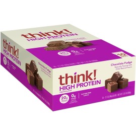 Glanbia Performance Nutrition Think! High Protein Bars, Chocolate Fudge, 10ct, Gluten Free, Kosher