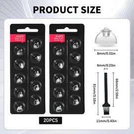 Leogony Hearing Aid Domes for Oticon Replacements, 8mm Double Vent Bass Domes Hearing Aid Accessories (2 Pack）