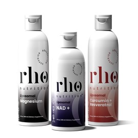 Rho Nutrition Rho Daily Essentials Wellness Bundle - Start Your Day, Recover in the Afternoon, and Decompress at Night with High Absorption Liposomal Supplements – NAD+, Curcumin + Resveratrol, & Magnesium (3 Pack)