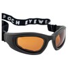 Epoch Eyewear Sport Padded Motorcycle Goggles Black with Amber Lens,