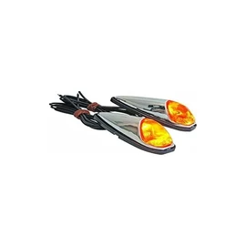 cyclingcolors 2 x Indicator Trim Drop Chrome Orange Bulb Motorcycle Moped Moped Scooter