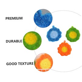 Yardwe 3pcs Flower Shaped Dish Towel Pot Dishwashing Sponge Bathroom Cleaning Dish Wash Scrubber Kitchen Microfiber Cleaning Cloth Kitchen Dish Grill Cleaner Polyester Yarn Quick Dry Tool