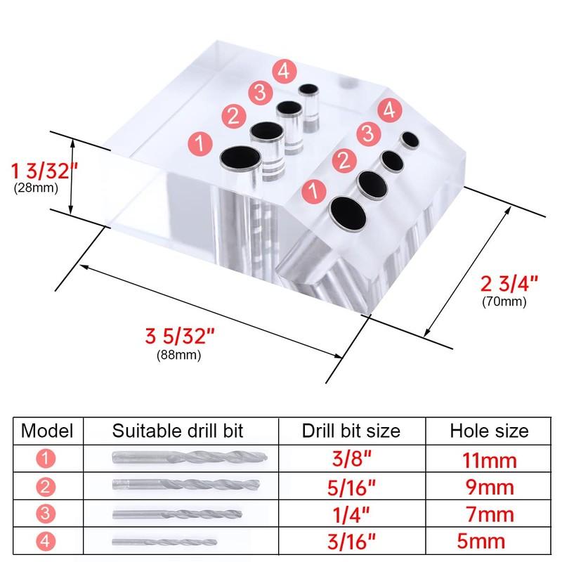 Muzata 45 90 Degree Cable Railing Angle Drill Guide Jig