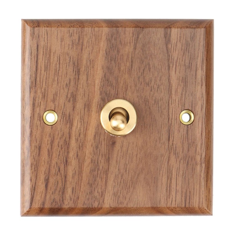 NIZEAMI Retro American Industrial Style Light Switch Socket, Solid Wood