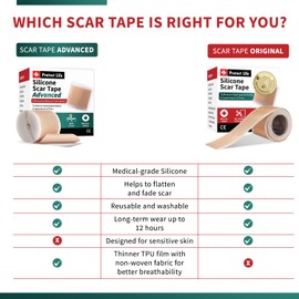 Medical Grade Silicone Scar Tape Advanced Adhesive Formulation (1.6" x 118") Scar Removal Away Strips for Surgical Scars, Silicone Tape & Keloid Scar Treatment, Reusable Silicone Scar Sheets