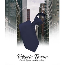 Vittorio Farina - Corbatas clásicas para hombres, accesorios de moda para hombre, corbata para cualquier ocasión, marino, Talla única