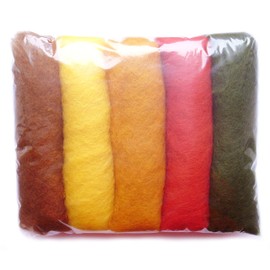 SIA COLLA-S Felt Wool Mix 100% Wool Autumn Autumn Autumn Shades Mix Minimum 5 Different Shades 50g Total