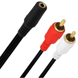 CREATOR RCA Splitter, RCA 1 Male to 2 Female Audio Speaker Y Adapter Splitter Cable Gold Plated 2 Pack (RCA F - 2 RCA M)