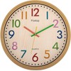Foxtop Modern Children's Wall Clock, 30 cm, Silent Non-Ticking Wall