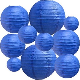 Navy Blue Round Paper Lanterns Decorative Hanging Asia Chinese Japanese Paper Lanterns Lamp for Birthday Wedding Baby Bridal Shower Home Decor Party Decorationï¼10 Packsï¼