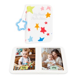 Baby's My First Photo Album for Baby Holds 21 4x6 Photos, Baby Photo Album Soft Cloth Family Book, My First Family Album for 4x6 Baby Shower Kids Toddlers Family Pictures, Toddler Photo Album (White)