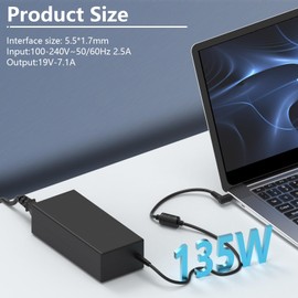 Hafiuege 135W Gaming Laptop Charger Compatible with Acer Nitro 5 7 AN515 AN515-41 AN515-53 AN515-51 AN515-52 AN517-51 AN515-55 AN715-51 AN515-43 AN515-54 AN715-52 N18C4 N18C3 Nitro V 16 15 ADP-135NB B