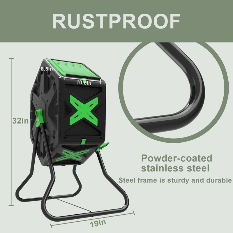 SQUEEZE master Light Weight Tumbling Compost Bin-Single Chamber Compost Tumbler