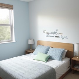 Desuibao Wandtattoo, Motiv: Dream Until Your Dreams Come True, Acryl-Spiegel, inspirierende Zitate, groß, abnehmbar, motivierender Spruch, zum Abziehen und Aufkleben, Familienkunst-Dekor für Zuhause