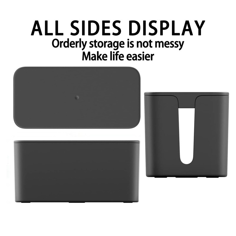 Cable Management Box, Cable Tidy Box Black Cable Organiser Box