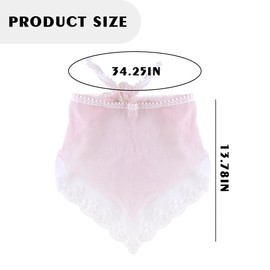 Pink Lace Head Scarf Bandana for Women's Hair Accessories for Long Fine Hair Scarves Headband Lace Triangle Bandana Head Scarf for Women Summer Kerchief Headband Pink