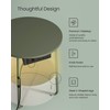 VASAGLE Side Table with Charging Station, Round End Table with