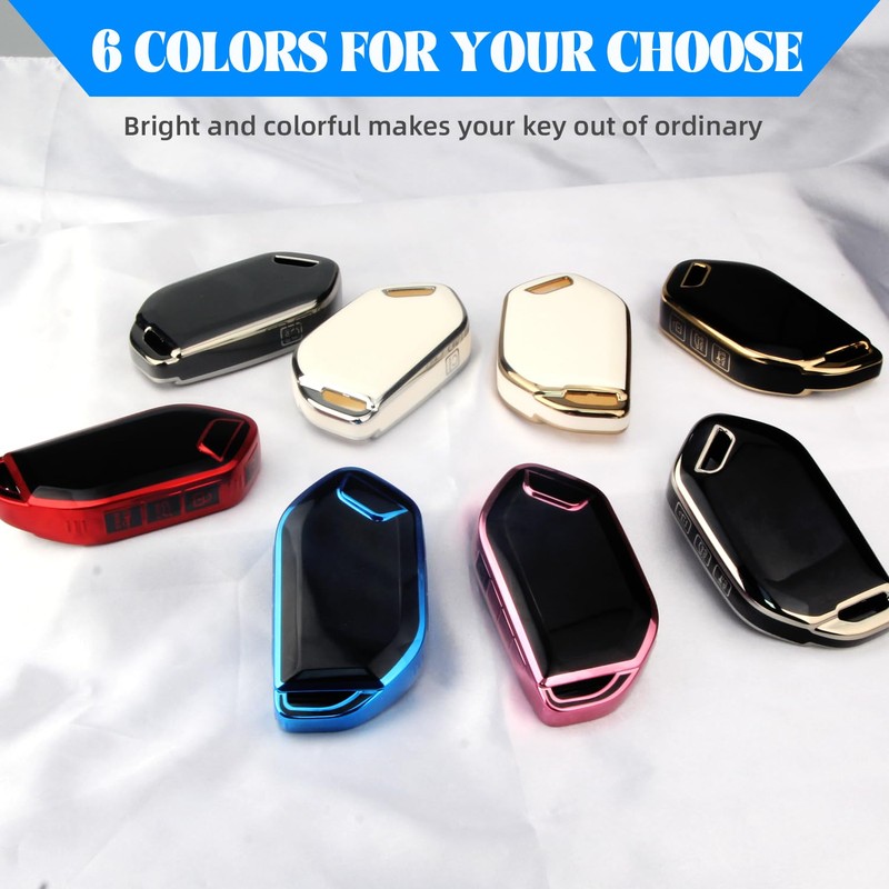 QBUC for KIA Key Fob Cover with keychian,TPU Protection Key