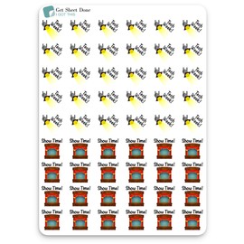 Rehearsal Planner Stickers /54 Fun Vinyl Stickers (1/2”) / Theater Drama Show Stage/Essential Productivity Life Planner Stickers/Bullet Bujo Journal (One Sheet, Tech Week, Matte Vinyl)
