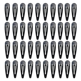 Pagabach 2 Inch Black Hair Clips Barrettes Metal Snap Clips for Women Durable Water Drop Ideal Hair Accessories for Hairdressing Wedding and Everyday Use 20 pcs