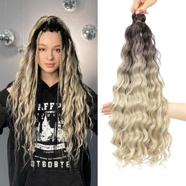 MLETULIPS Curly Crochet Braiding Hair Extensions Deep Wave Braiding Hair Ocean Wave Crochet Hair Soft Synthetic Bohemian Curly Water Wave Crochet Braids for Women (OT4/20#, 20 inch/3 pack)