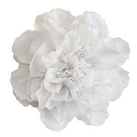 Flor de papel gigante rosa de 20 pulgadas para pared, cuarto de bebé, fiesta de cumpleaños, decoración de boda, telón de fondo floral, paquete de 3 unidades (blanco)